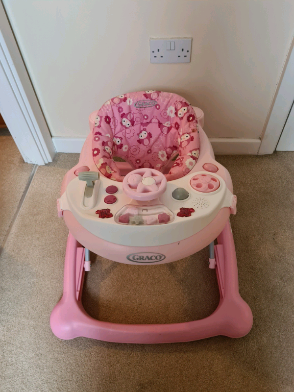 graco pink baby walker